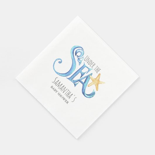 Serviette En Papier Papier Baby shower Aquarelle (Coin)