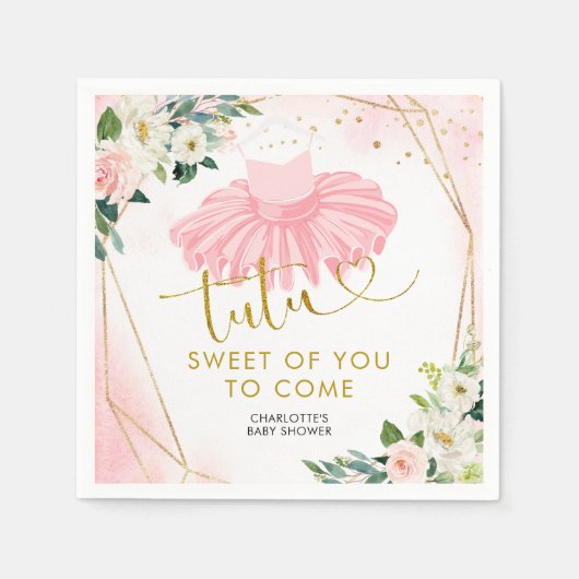 Serviette En Papier Papier Baby shower Ballerina Tutu Napkin (Devant)