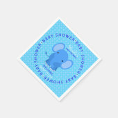 Serviette En Papier Papier Baby shower bleu éléphant (Coin)