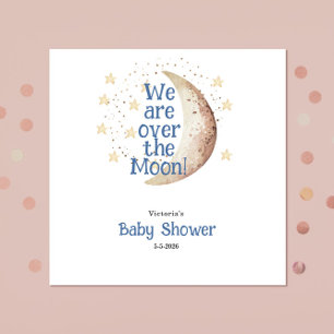 Serviette En Papier Papier Baby shower Blue Boy Moon Napkin
