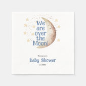Serviette En Papier Papier Baby shower Blue Boy Moon Napkin (Devant)