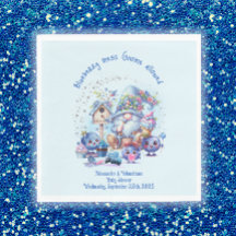 Papier Baby shower Blueberry et Gnomes Napkin