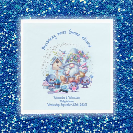 Serviette En Papier Papier Baby shower Blueberry et Gnomes Napkin