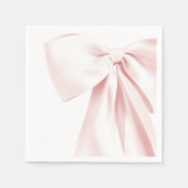 Serviette En Papier Papier Baby shower Bow rose (Devant)