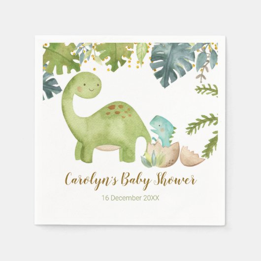 Serviette En Papier Papier Baby shower Boy Dinosaur (Devant)