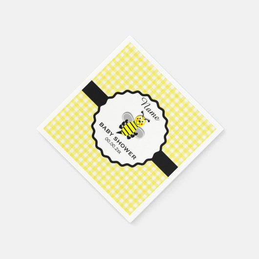 Serviette En Papier Papier Baby shower Bumble Bee (Coin)
