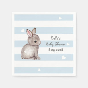 Serviette En Papier Papier Baby shower Bunny Bleu Grandes Bleues Napki