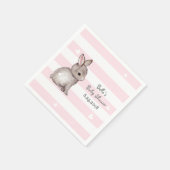 Serviette En Papier Papier Baby shower Bunny Pink Stripes (Coin)