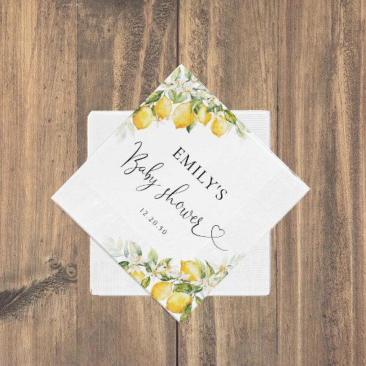 Serviette En Papier Papier Baby shower citron citron
