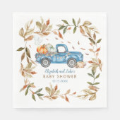 Serviette En Papier Papier Baby shower Citrouille bleu (Devant)