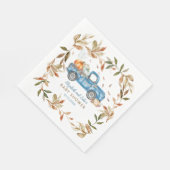 Serviette En Papier Papier Baby shower Citrouille bleu (Coin)
