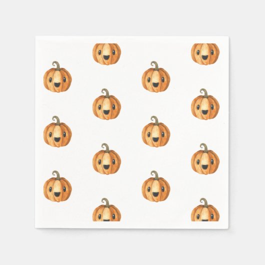 Serviette En Papier Papier Baby shower Citrouille Halloween Napkin (Devant)