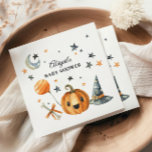 Serviette En Papier Papier Baby shower Citrouille Halloween Napkin<br><div class="desc">Papier Baby shower Citrouille Halloween Napkin</div>