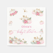 Serviette En Papier Papier Baby shower Citrouille rose Napkin (Devant)