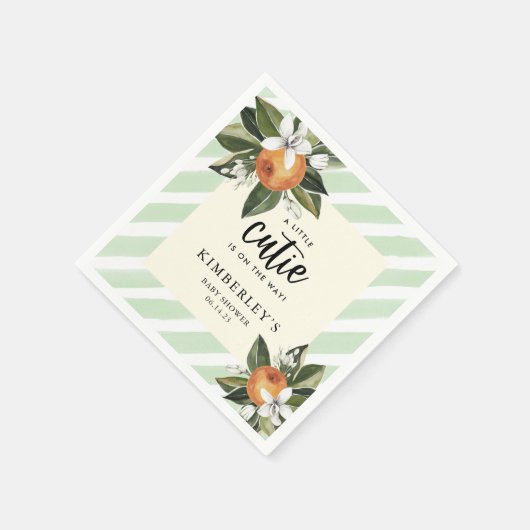 Serviette En Papier Papier Baby shower Clementine Un Peu Cutie (Coin)