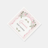 Serviette En Papier Papier Baby shower Croquette Rose Bow Arche (Coin)