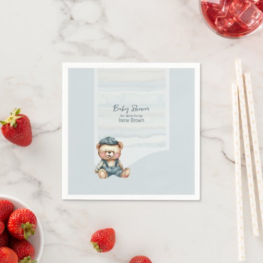 Serviette En Papier Papier Baby shower de charme (En situation)