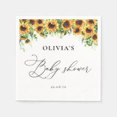Serviette En Papier Papier Baby shower de tournesol (Devant)
