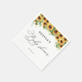 Serviette En Papier Papier Baby shower de tournesol (Coin)