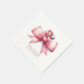 Serviette En Papier Papier Baby shower de vaches roses (Coin)