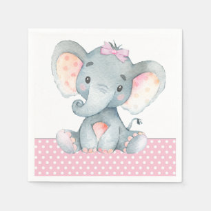 Serviette En Papier Papier Baby shower Eléphant fille serviettes