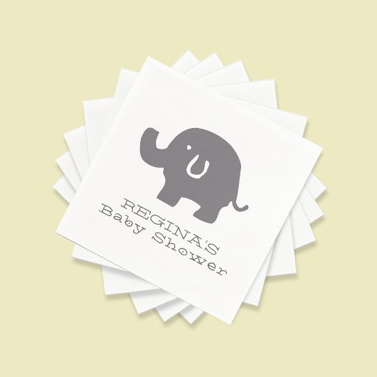 Serviette En Papier Papier Baby shower Eléphant mignon