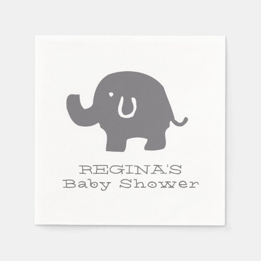 Serviette En Papier Papier Baby shower Eléphant mignon (Devant)