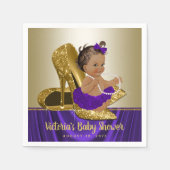 Serviette En Papier Papier Baby shower en or violet (Devant)
