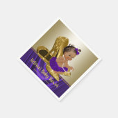 Serviette En Papier Papier Baby shower en or violet (Coin)