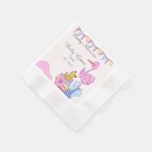 Serviette En Papier Papier Baby shower Fille à cigogne rose (Coin)