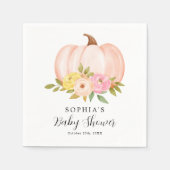 Serviette En Papier Papier Baby shower fille Citrouille rose (Devant)