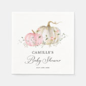 Serviette En Papier Papier Baby shower fille Citrouille rose (Devant)