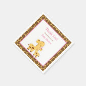 Serviette En Papier Papier Baby shower Giraffe rose fille (Coin)