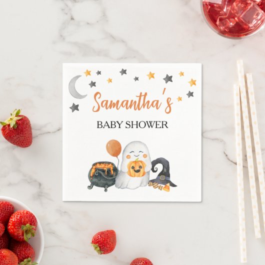 Serviette En Papier Papier Baby shower Halloween Napkin (En situation)