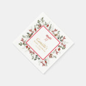 Serviette En Papier Papier Baby shower hiver verdoyant (Coin)