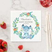 Serviette En Papier Papier Baby shower Jungle Rhino (En situation)