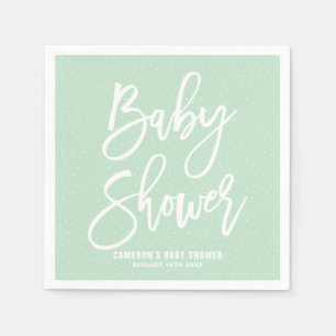 Serviette En Papier Papier Baby shower Lettré Monnaie Verte