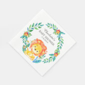 Serviette En Papier Papier Baby shower Lion Jungle (Coin)