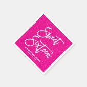 Serviette En Papier Papier Baby shower magenta Lettré à la main Napkin (Coin)