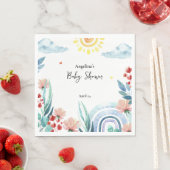 Serviette En Papier Papier baby shower Napkin avec design. (En situation)