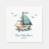 Serviette En Papier Papier Baby shower Nautique Napkin (Devant)