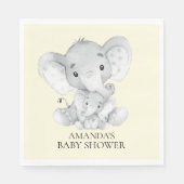 Serviette En Papier Papier Baby shower neutre éléphant (Devant)