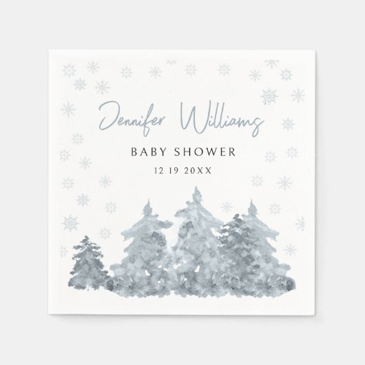Serviette En Papier Papier baby shower neutre pour l'hiver (Devant)