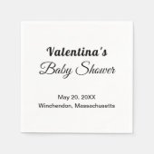 Serviette En Papier Papier Baby shower noir et blanc (Devant)