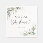 Serviette En Papier Papier Baby shower or Eucalyptus Napkin (Devant)