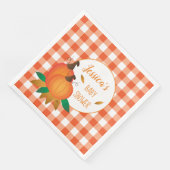 Serviette En Papier Papier Baby shower orange En vichy automne (Coin)