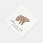 Serviette En Papier Papier Baby shower Ours animal forestier (Coin)