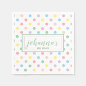 Serviette En Papier Papier Baby shower Pois couleur douce (Devant)