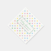 Serviette En Papier Papier Baby shower Pois Pastel doux (Coin)