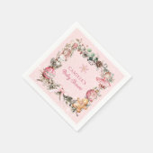 Serviette En Papier Papier Baby shower pour fille de noisette rose (Coin)